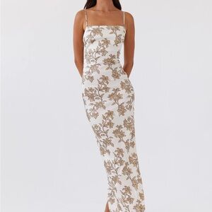 Peppermayo Floral Print Maxi Dress US 2 NWT